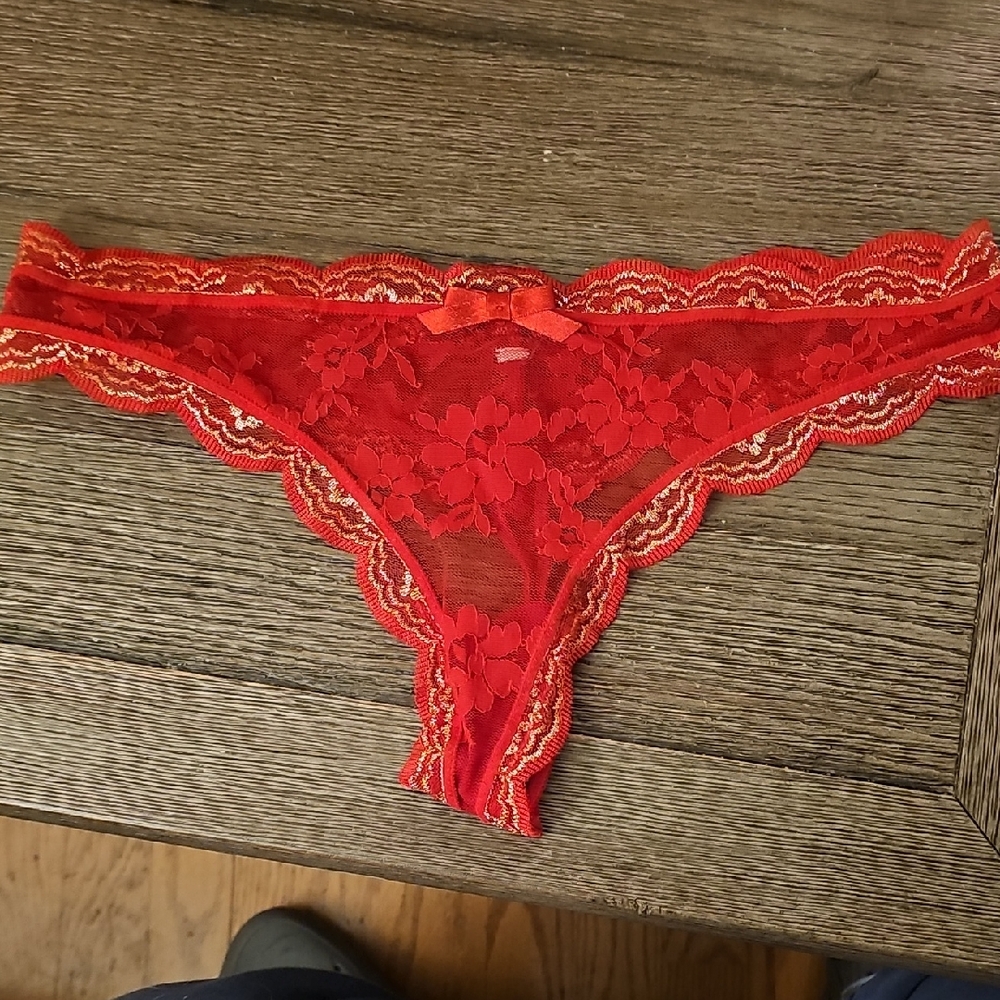 Victoria's Secret Red Lace Panty NWOT